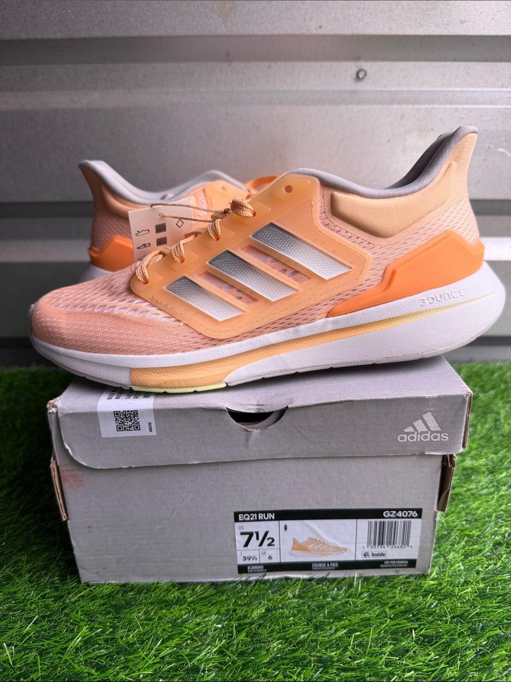 adidas Women’s EQ21 Run Sneakers in Peach Orange